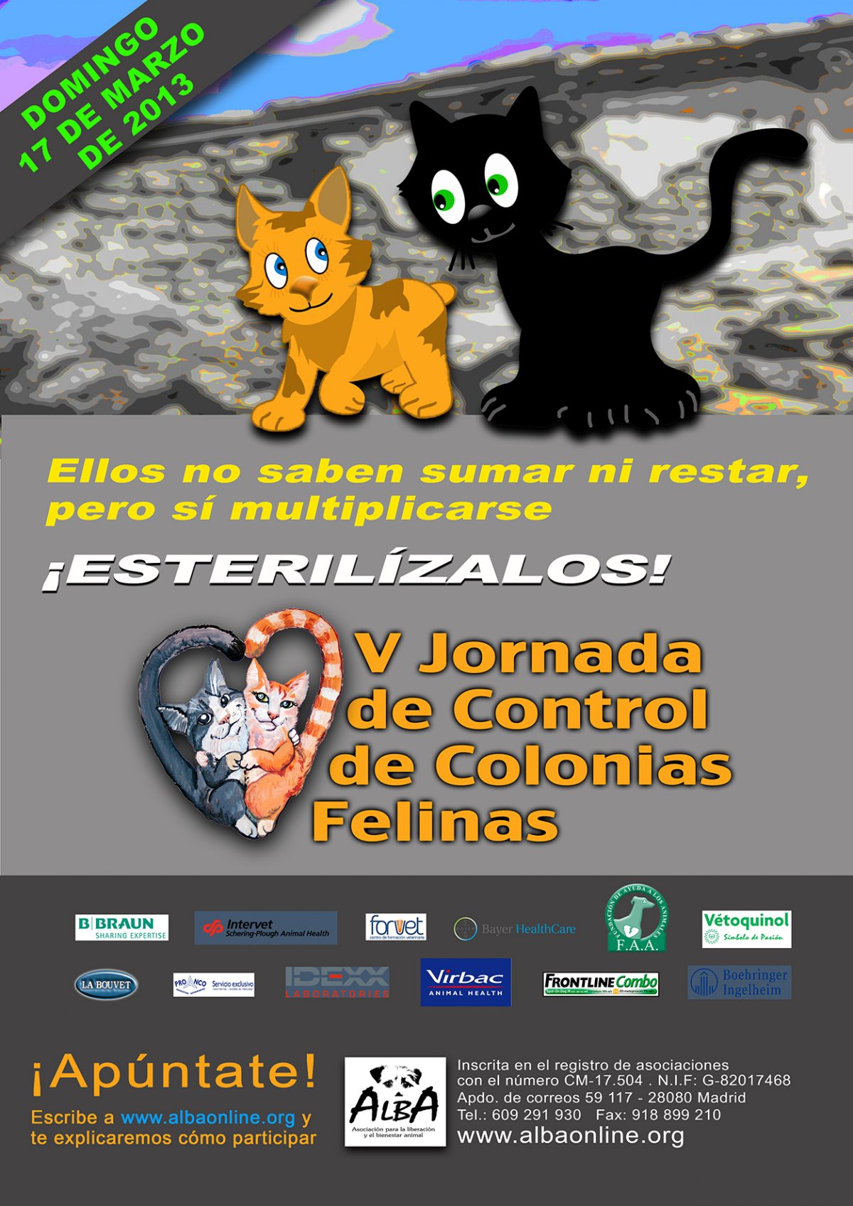 V Jornadas de control de Colonias Felinas, 17 de marzo en ALBA