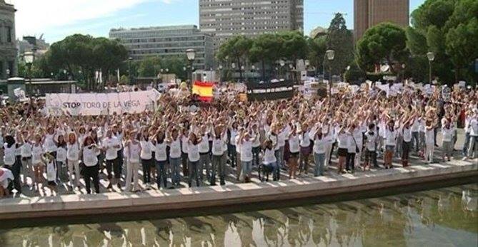 La Plataforma LTNEC, en la Manifestación Contra el Toro de la Vega en apoyo a PACMA